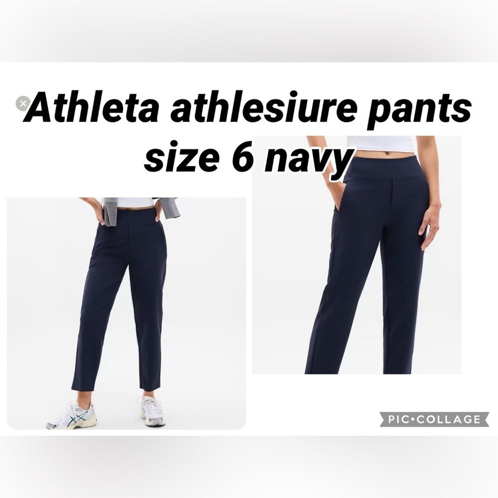 NWOT athleisure pants Athleta Endless High Rise Pants navy blue size 6